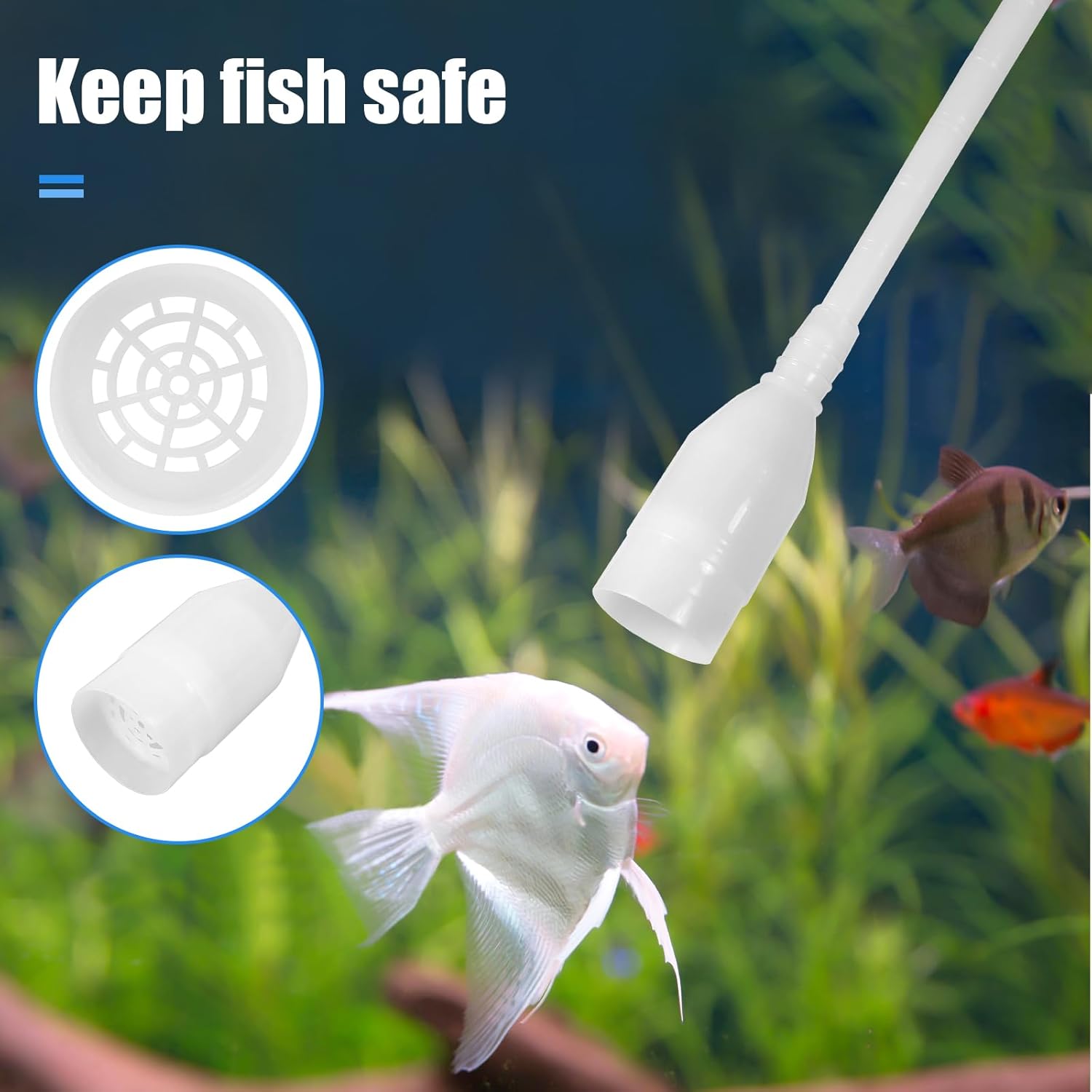 Aquarium Vacuum Siphon, Fish Tank Water Changer, Gravel Cleaner, Hand Pump โ image 4