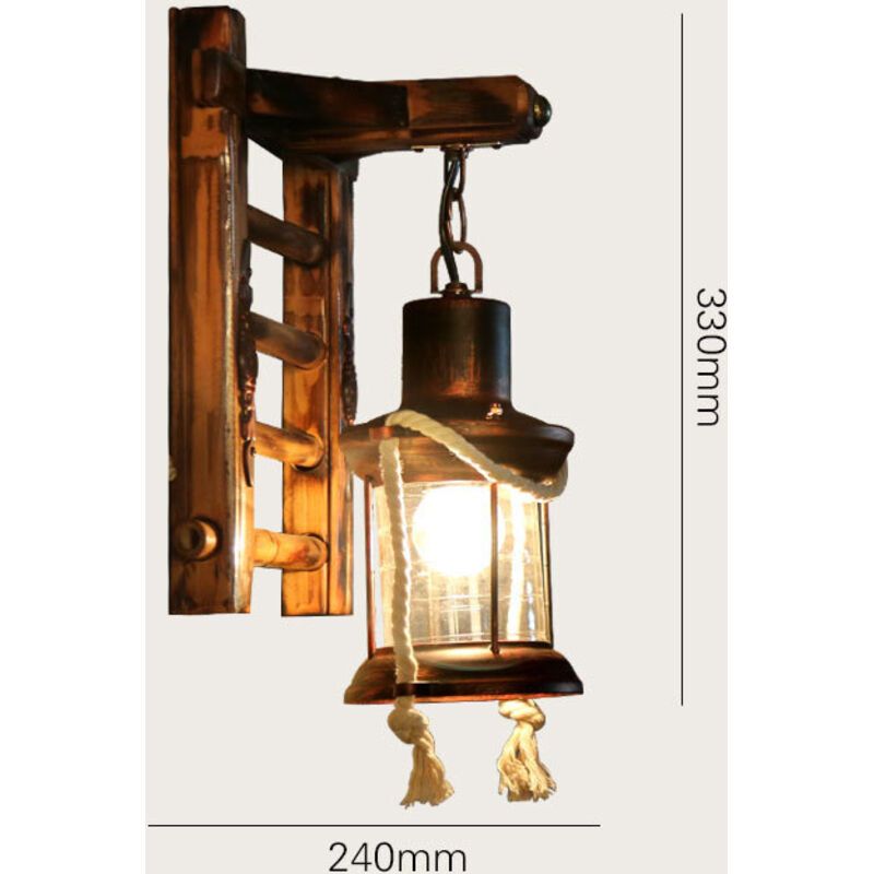 Vintage Industrial Wall Light Iron Metal Bamboo Outdoor Wall Lamp โ image 3