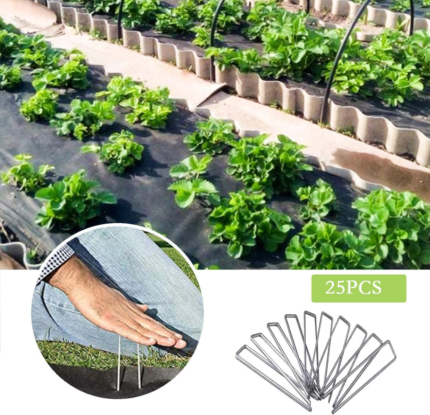 12 Inch Galvanized Garden Landscape Staples Stakes, 25 50 100 PCS Anti-Rust Garden Staples Tent Ground Stakes U-Shaped Landscape Pins for Secure Lawn Fabric — image 4