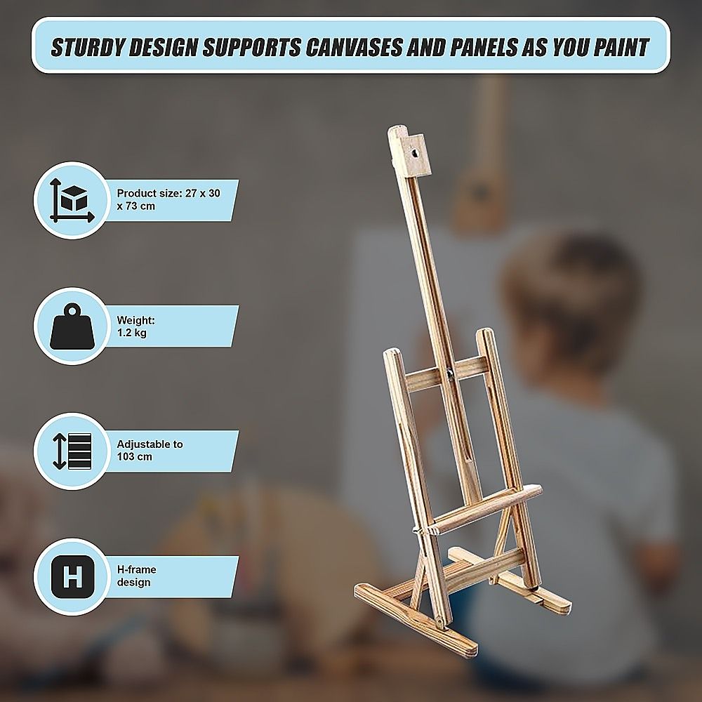 Tabletop Easel Wood Studio H Frame Artist Painting Display Stand For Art Wedding Shop Use โ image 4