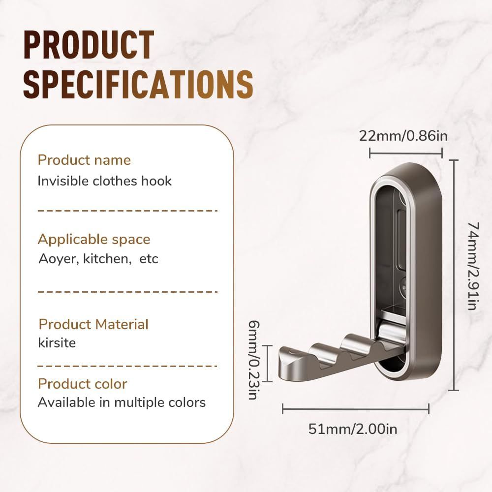 Folding Coat Hooks,Retractable Wall Closet Hooks,Heavy Duty Hook Bathroom Towel Hooks Robe Hooks Wall Mounted for Hanging Coat Towels Clothes (Brown) — image 2