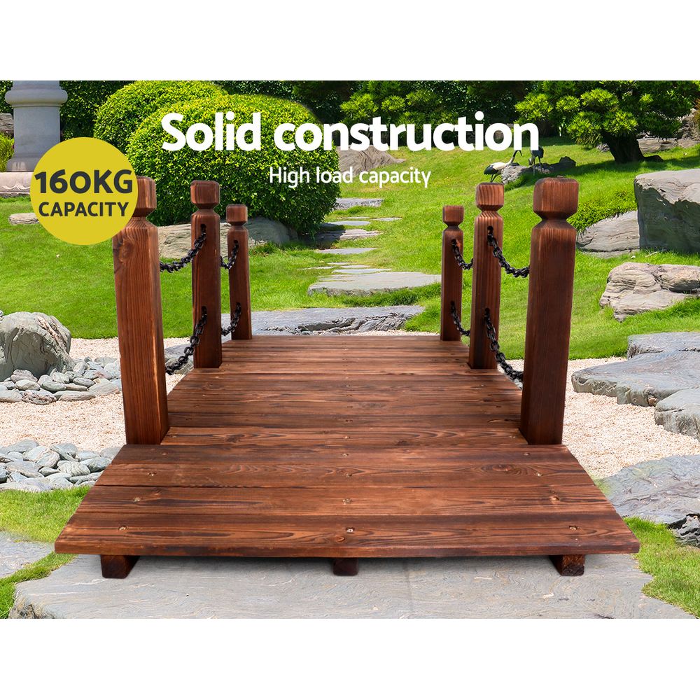Gardeon Garden Decor Outdoor Ornament Wooden Bridge Chain 160cm โ image 4