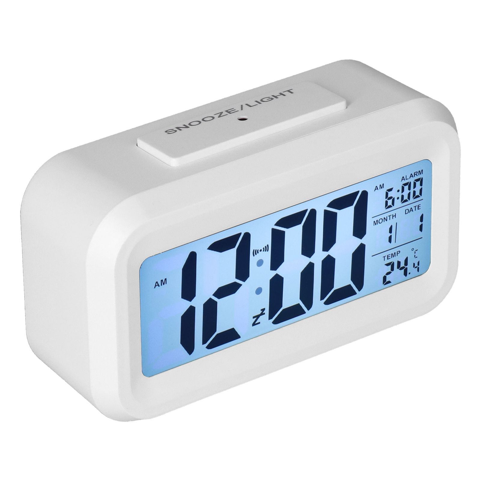 Digital Alarm Clock LED Large Display Electronic Night Light Snooze Function Alarm Clock for Bedroom Home OfficeWhite โ image 5