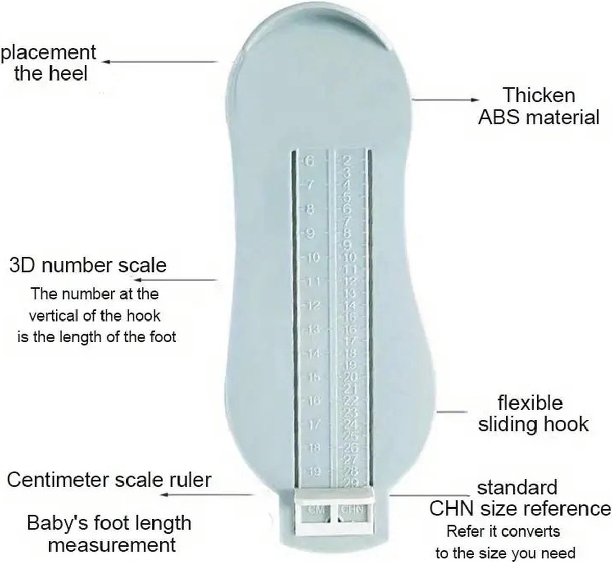 Child's Foot Measuring Tool | Child's Shoe Size Measuring Tool | Baby Shoe Measuring Tool | Baby Measurement | Pink — image 2