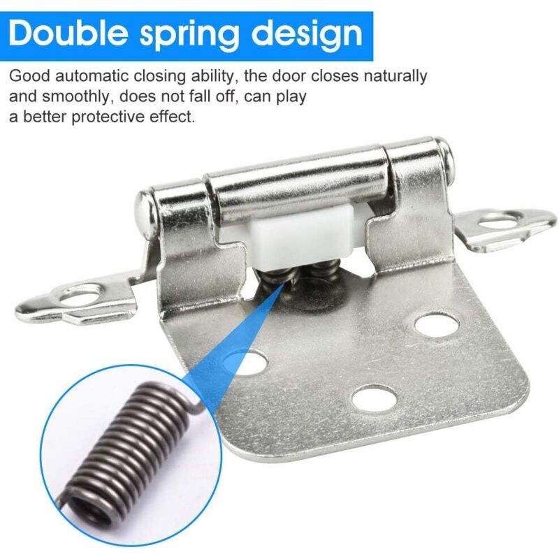 6 pcs Door Hinge Self Closing Hinge Cold ROlled Steel Material Spring Hinge With DAmper For Door Closet Shoe Cabinet — image 2