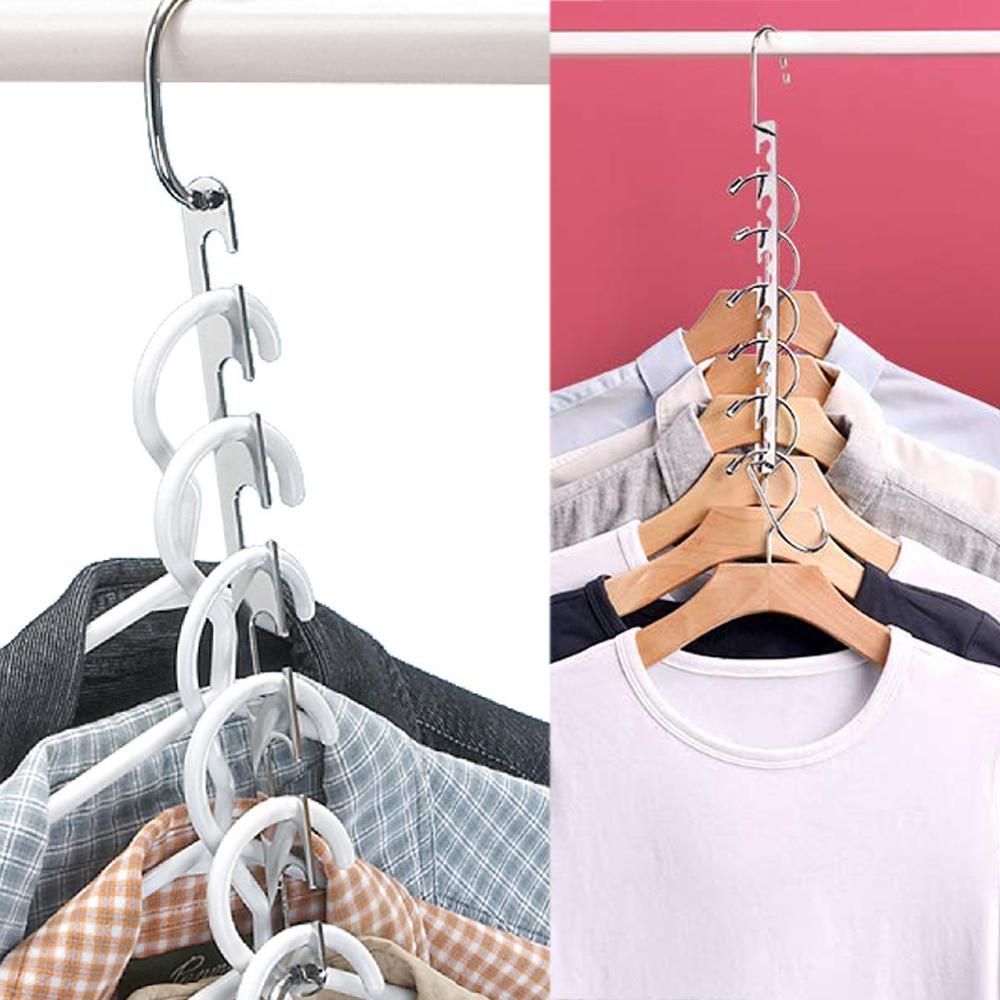 Silver Clothes Hanger Organizer with Connection Hook โ image 4