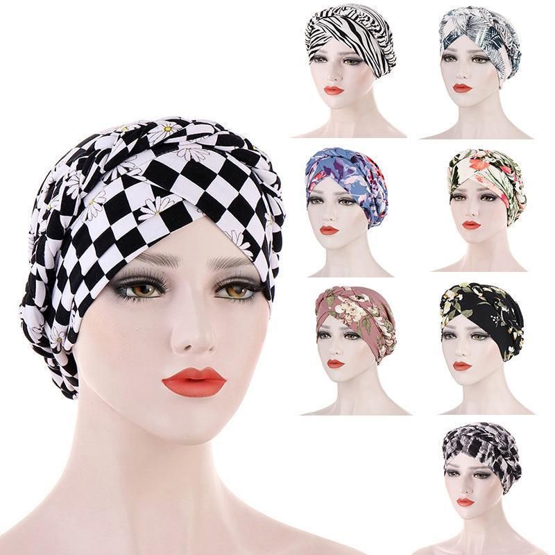 Women Floral Turban Head Wrap Cap Comfortable Chemo Headscarf Headwear - Blue โ image 4