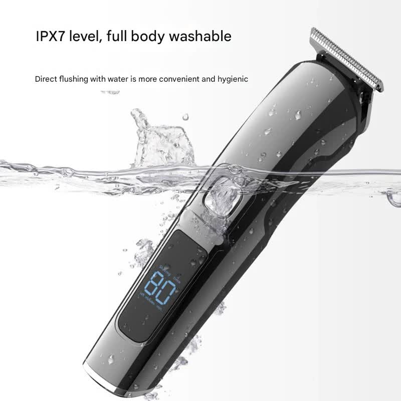 All-in-One Professional Men's Grooming Kit - IPX7 Waterproof Hair Clipper & Beard Trimmer with LED Display(Grey) — image 4