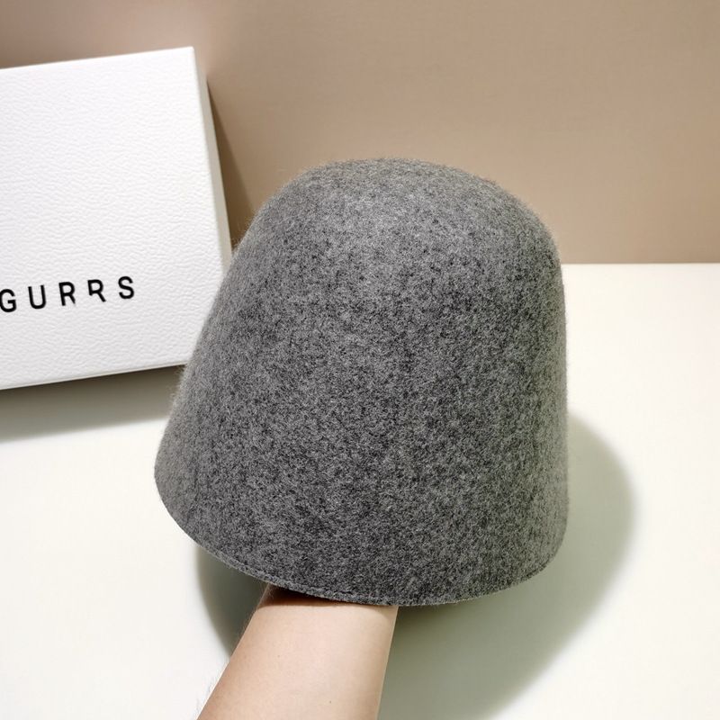 grey Vintage Bucket Hat Women Winter Fisherman Hats Hip Hop Caps Fashion Flat Hats for women and teens M(56-58cm) — image 5