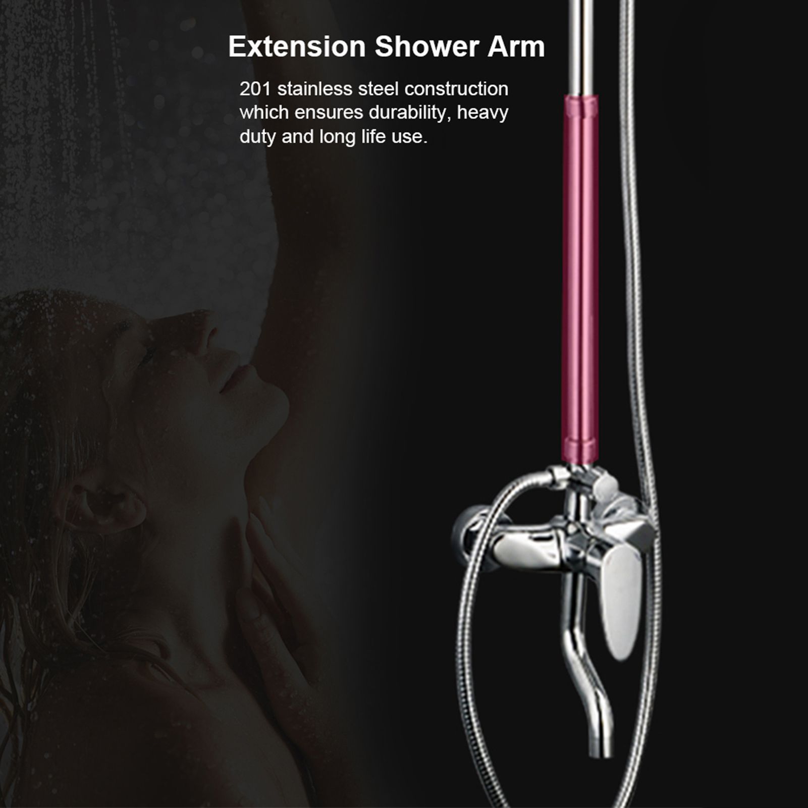 Extension Shower Arm Stainless Steel Extender Tube Shower Head Extension Rod 4in โ image 5