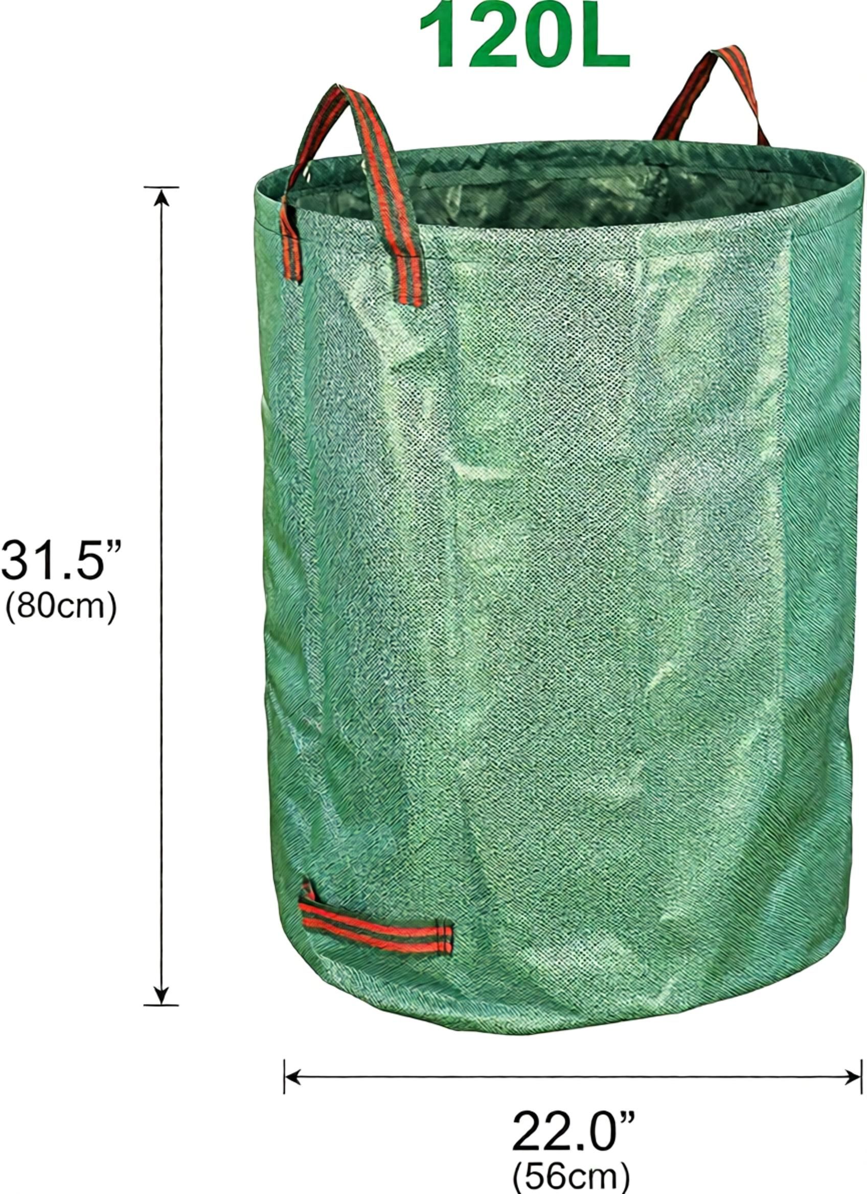 3-Pack 120L Yard Waste Bags - Reuseable Heavy Duty Gardening Bags, Lawn Pool Garden Leaf Waste Bag — image 2