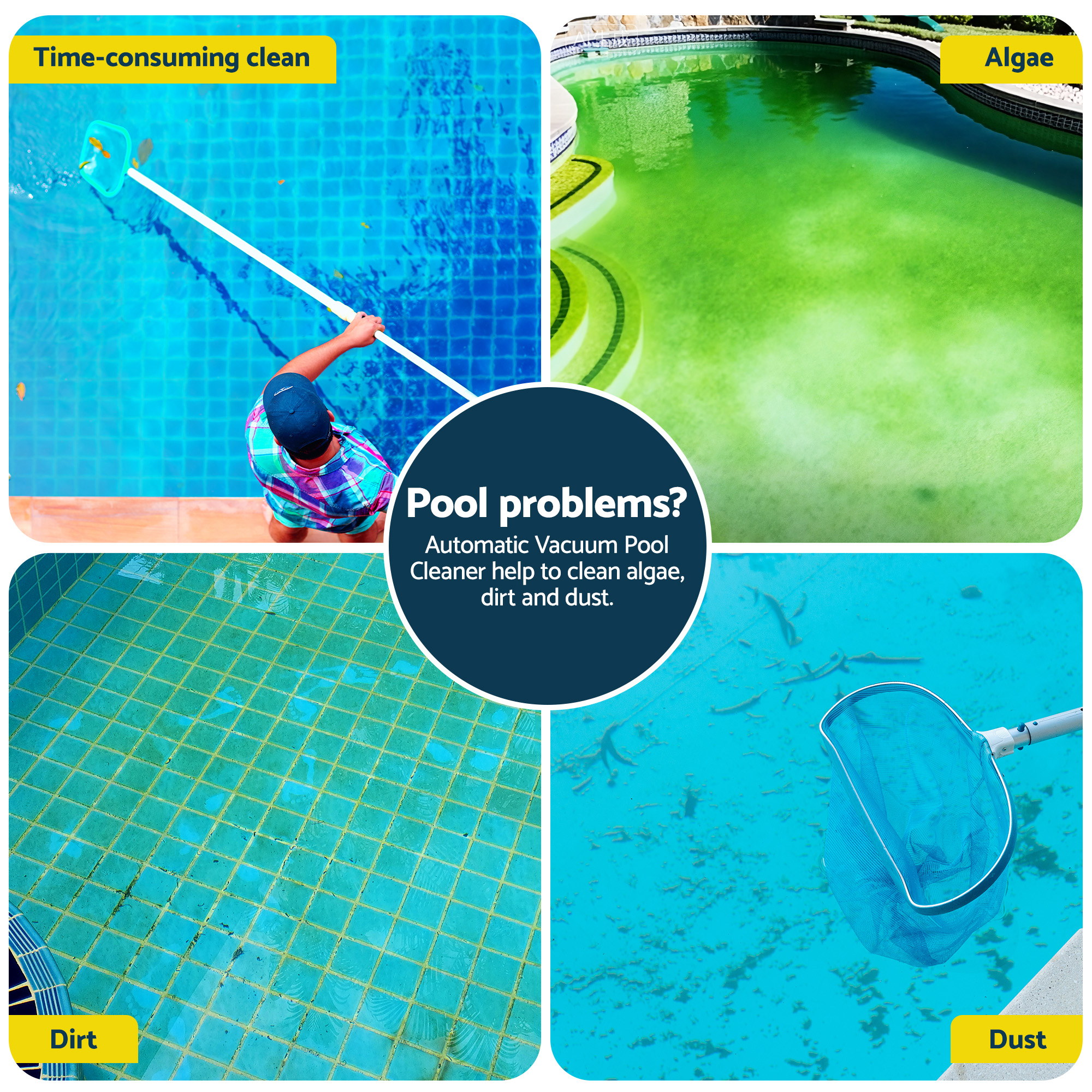 Aqua Buddy Vacuum Pool Cleaner Automatic Swimming Pool Floor Climb Wall Grey โ image 4
