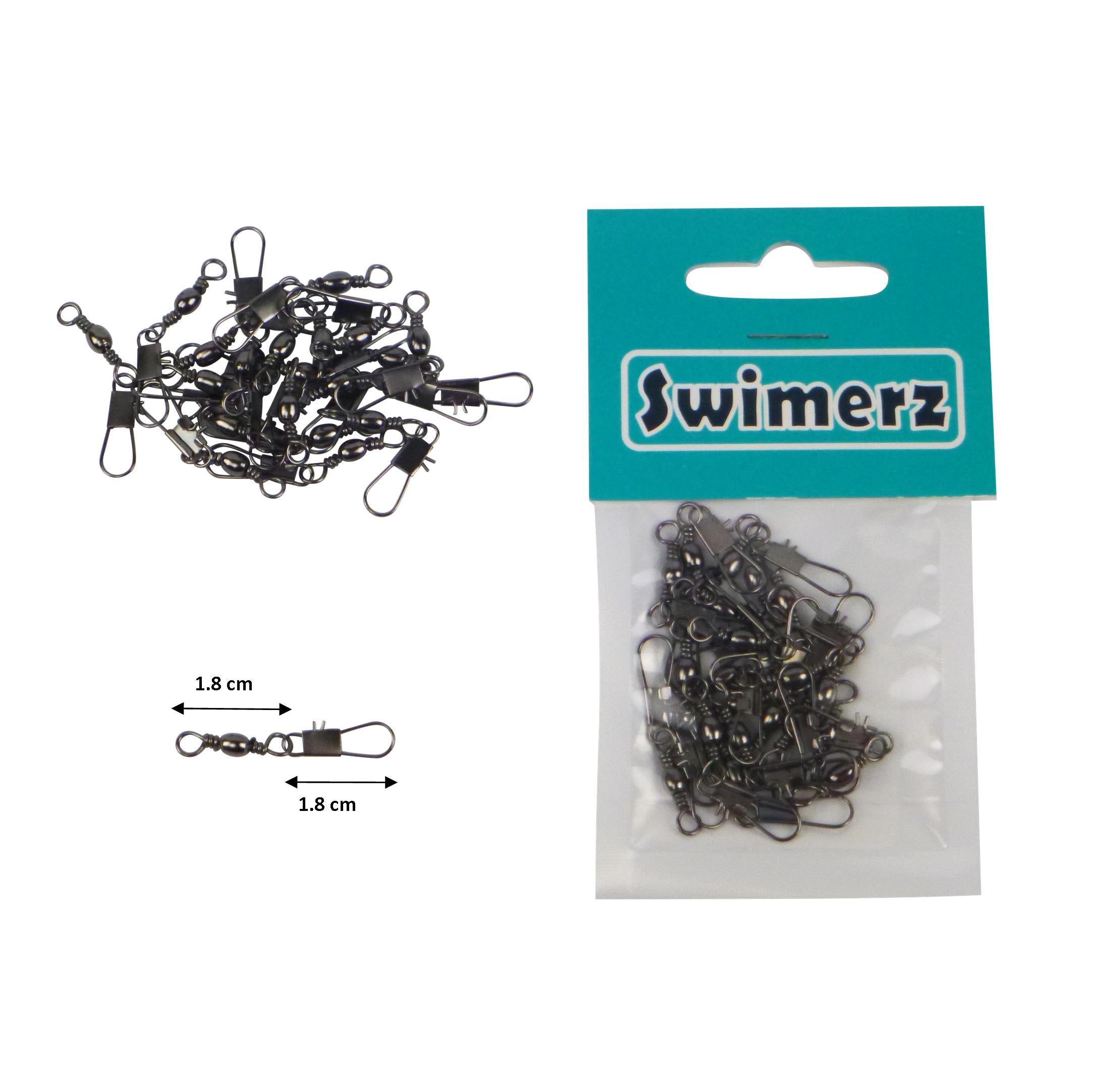 Swimerz Barrel Swivel w Interlock Snap, Size 8, 20 pack — image 2