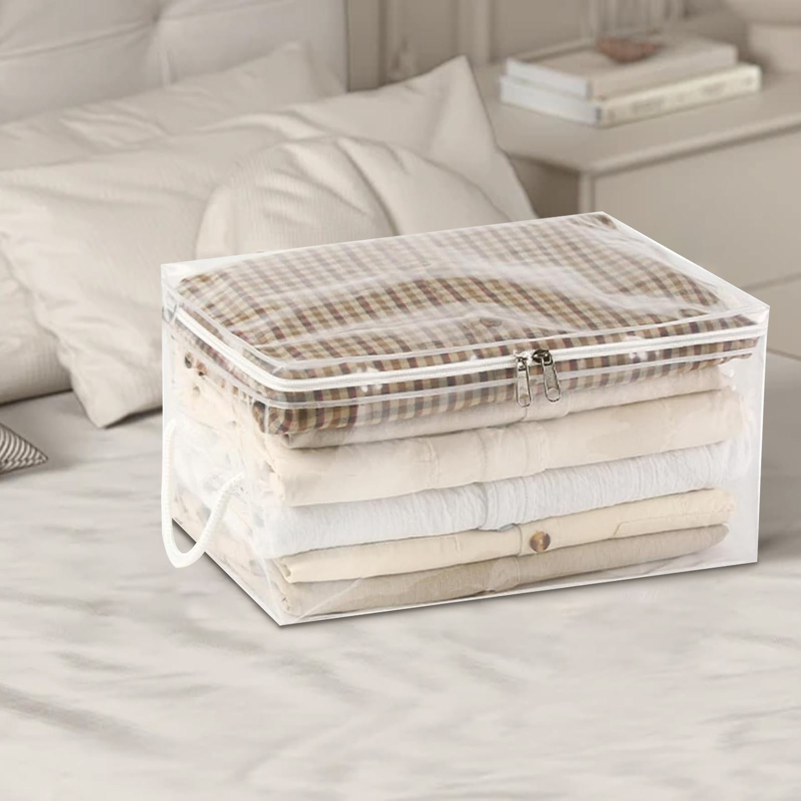 Transparent Zipper Clothing Storage Bag - Heavy-Duty Organizer for Blankets, Linen, Bed Sheets, Clothes & Pillows, Space-Saving, 61 × 46 × 38 cm — image 5