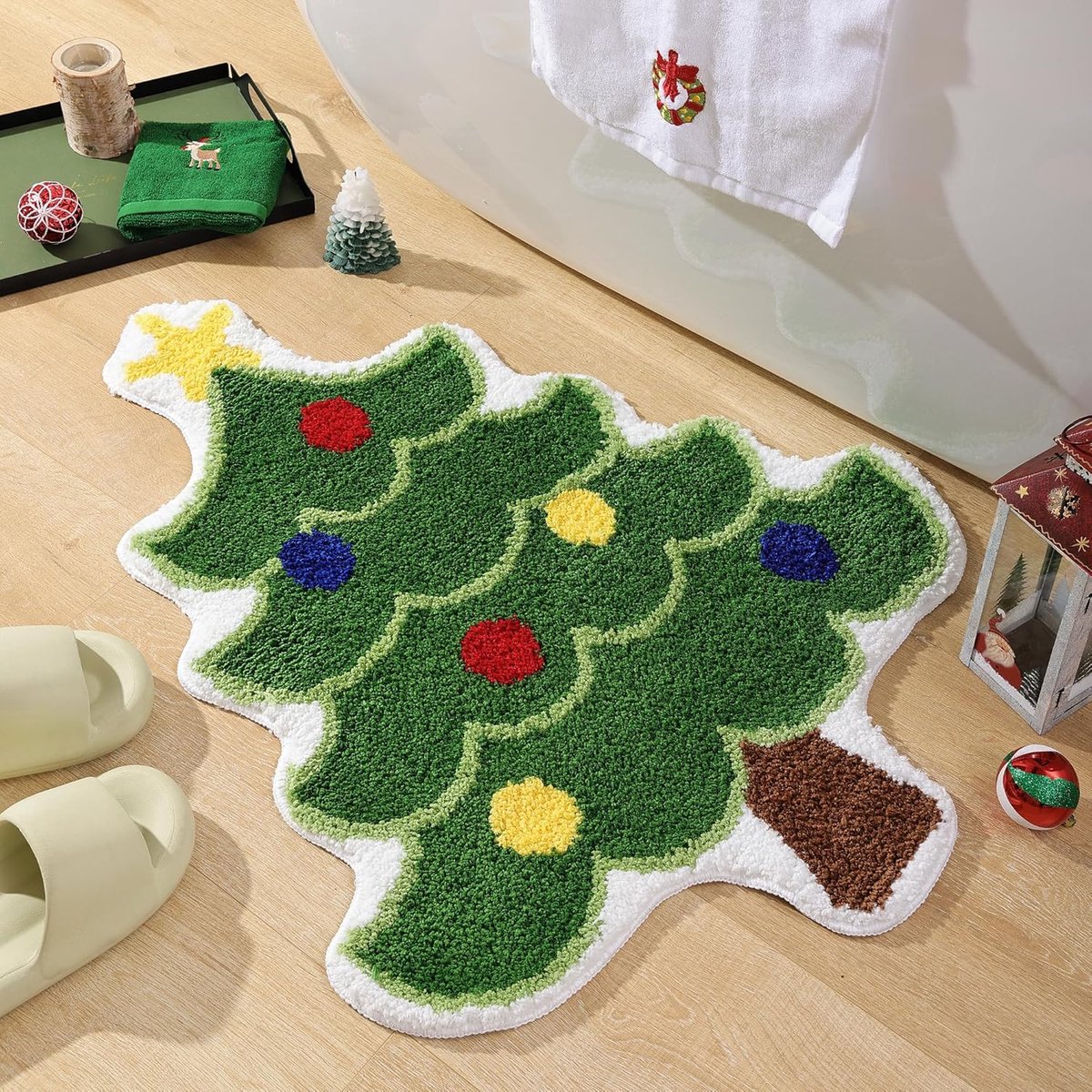 Carpet - 40*60 cm - Doormat - Christmas Bath Mat - Christmas Floor Mat - Christmas Tree Bath Mat - Absorbent Bath Mat - Non-Slip Shower Mat - Bathroom Mat โ image 3