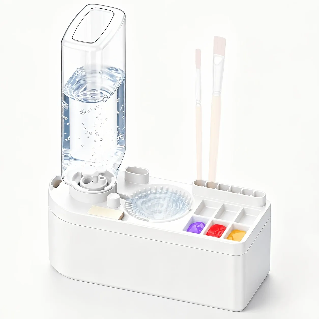 Multi-Functional All-in-One Brush Washer & Storage Box — 450ml Leak-Proof Cleaning Cup + Palette + Brush Slots, Portable & Drop-Resistant. A Must-Have for — image 2