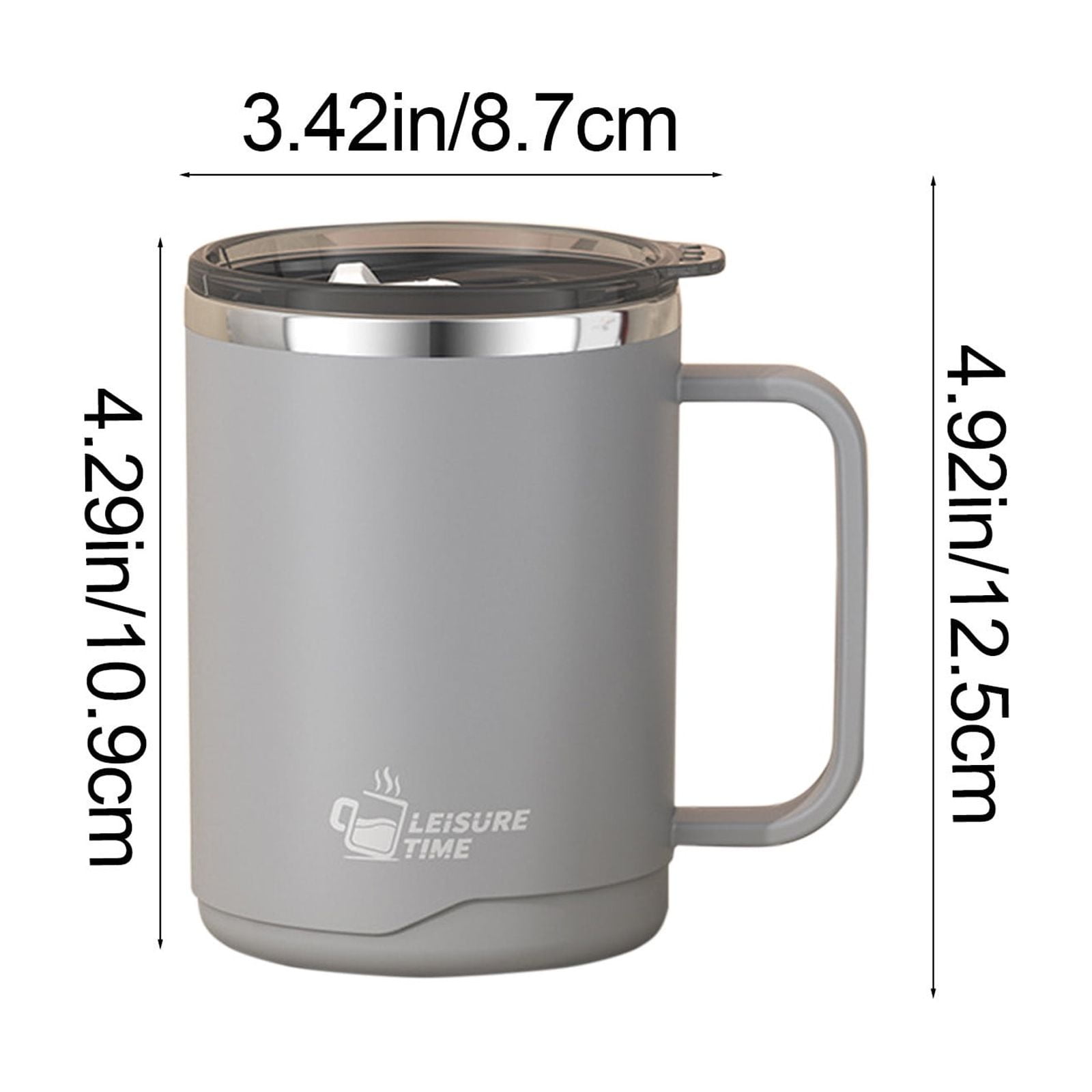 Insulated Coffee Mug with Handle & Lid - 17oz Stainless Steel Travel Tumbler, Double Wall Vacuum (Black) by 02_【Limited Time Offer】 Upgraded Double-Wall — image 4