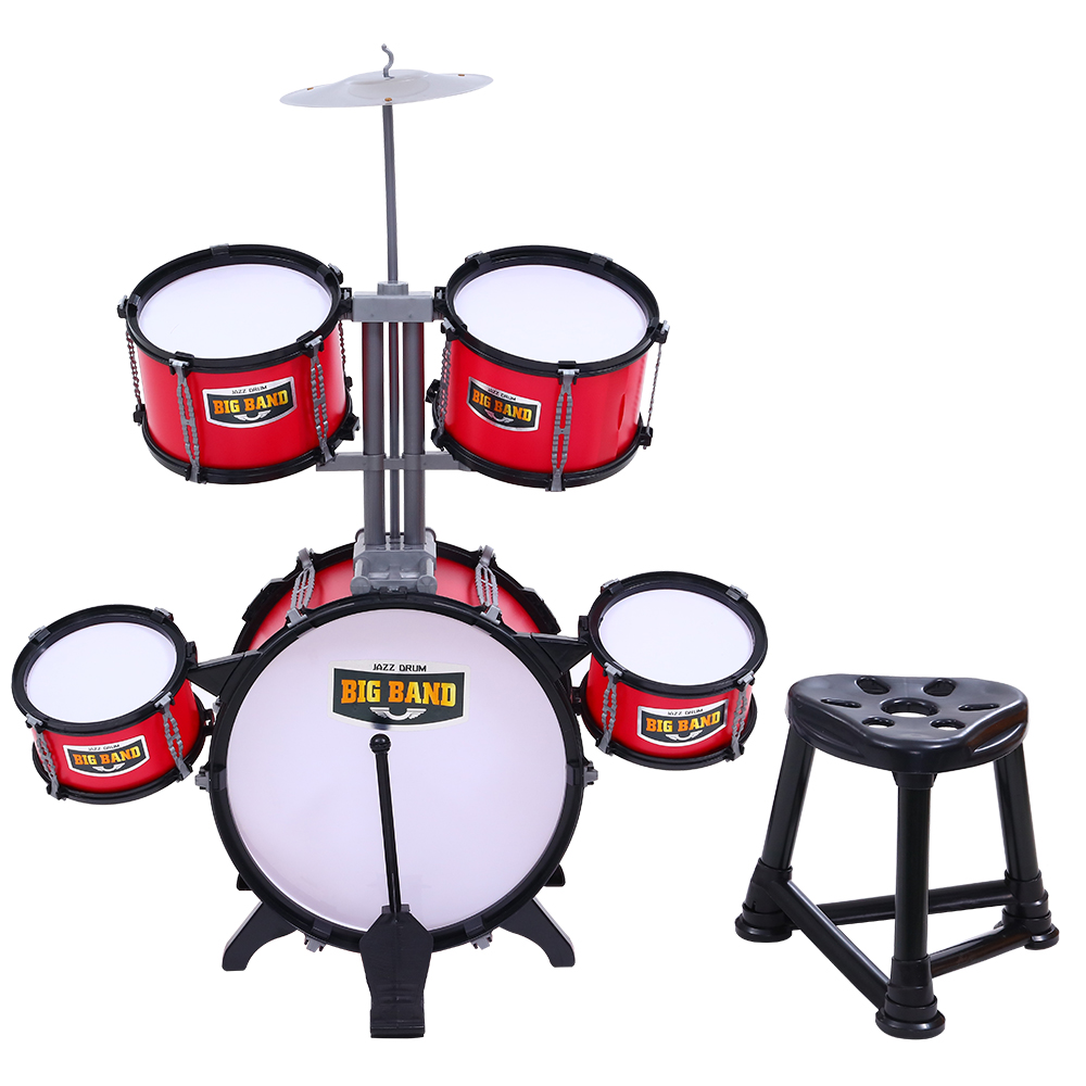 Keezi Kids 7 Drum Set Junior Drums Kit Musical Play Toys Childrens Mini Big Band — image 3