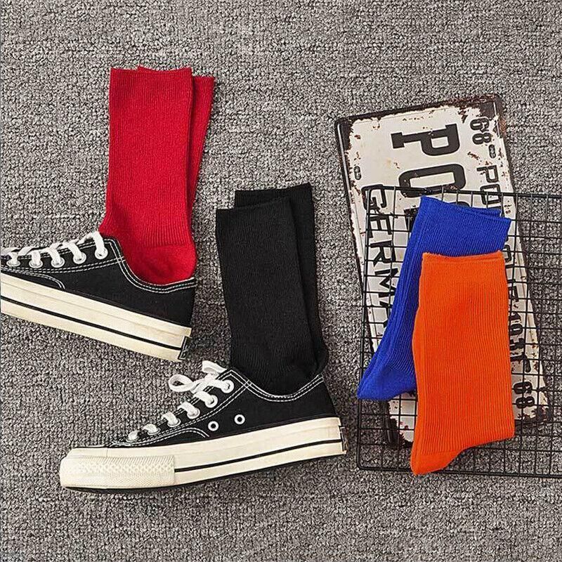 Olid Pure Colour Formal Socks Cotton Fashion Casual Breathable Crew Socks - Yellow 4 Pairs โ image 3