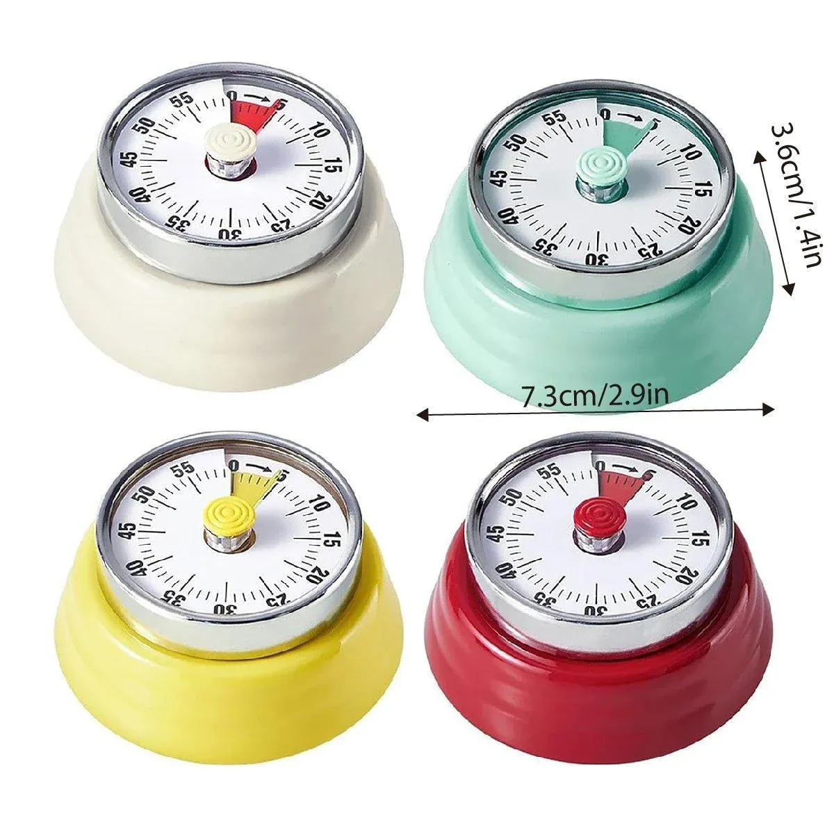 60 Minutes Visual Analog Timer Countdown Clock Time Management Kitchen Tool - Green — image 4
