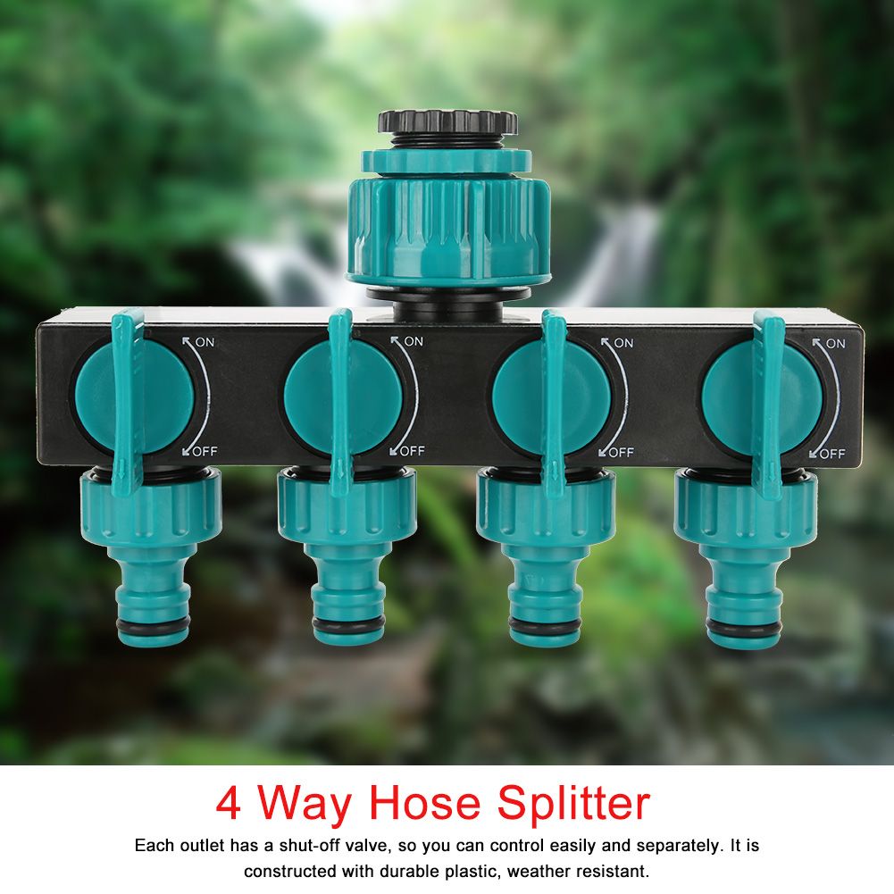 4 Way Garden Irrigation Watering Tap Hose Splitter Connector Adapter with Shut Off Valve โ image 2