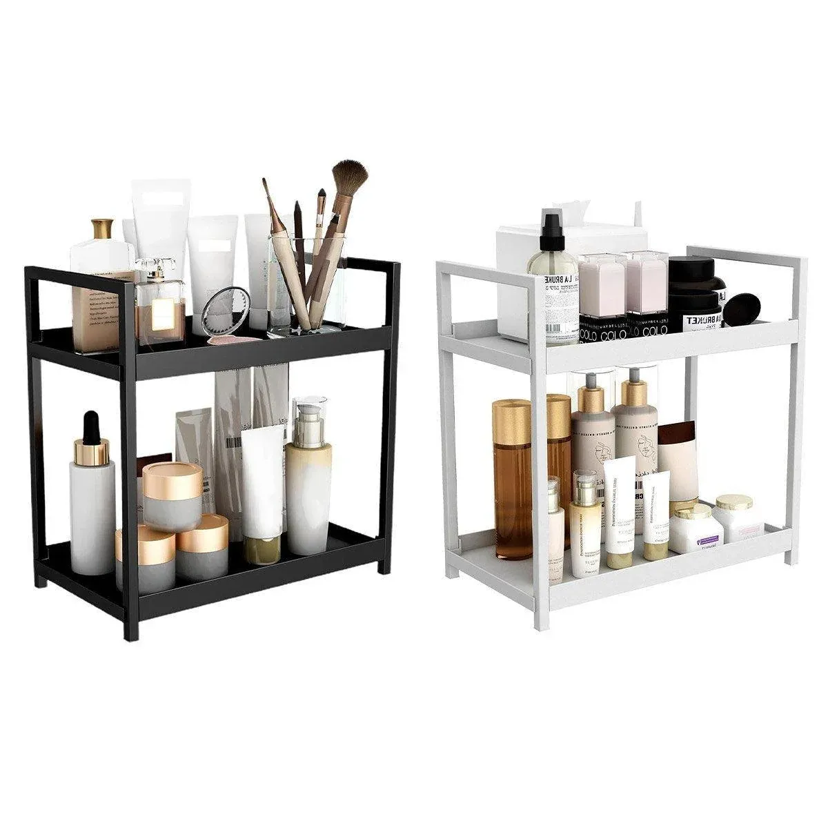 Multi-layer Cosmetic Storage Rack Desktop Organizer for Bathroom Dormitory Use - Black โ image 3