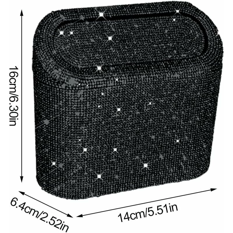 Car-Mounted Diamond-Encrusted Trash Can, Car Storage Bucket, Hanging Car Storage Bag, Creative Diamond-Encrusted Mini — image 2