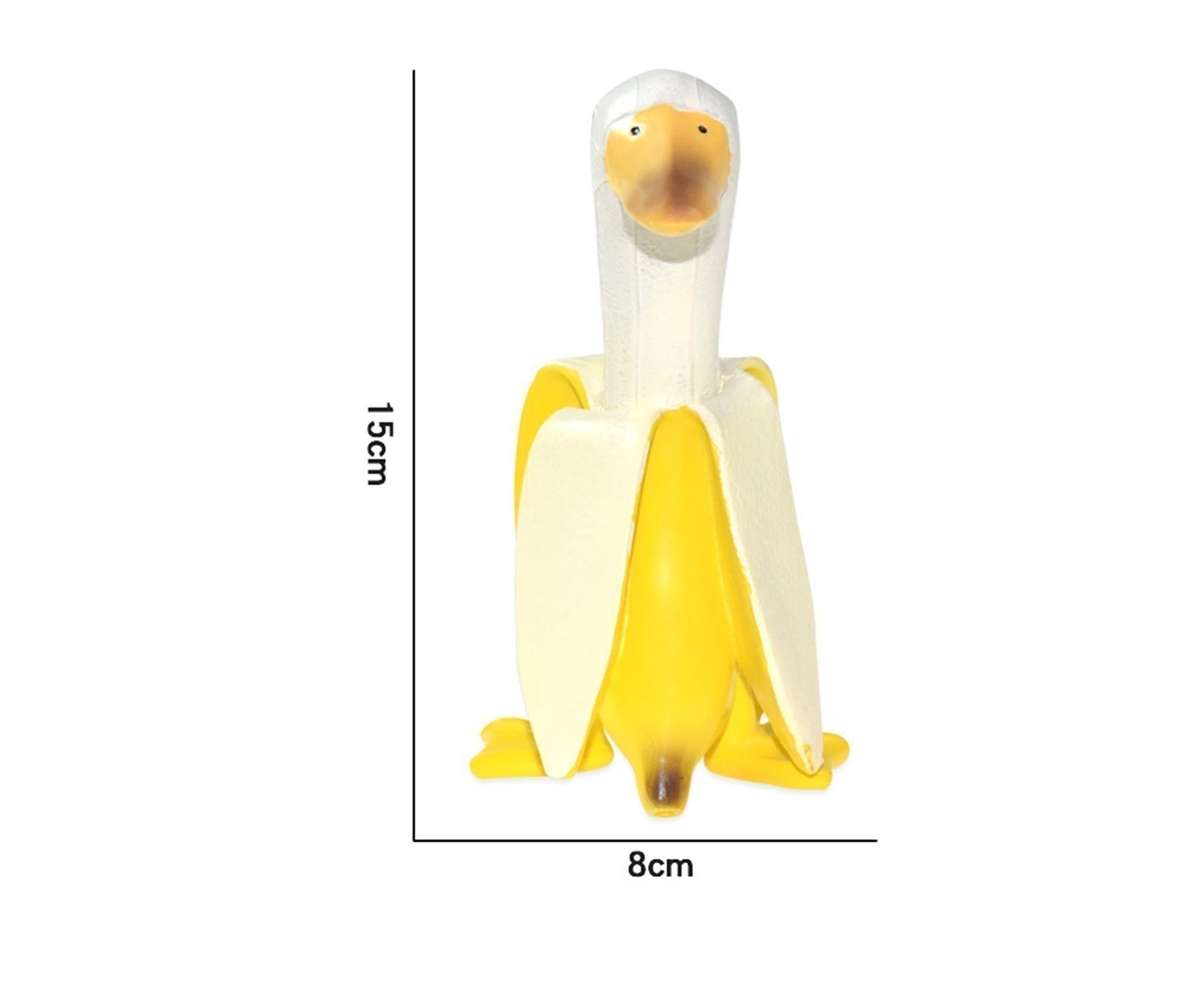 Duck Resin Statue Banana Duck Shape Unique Design Waterproof Duck Gardening Decoration for Outdoor — image 6