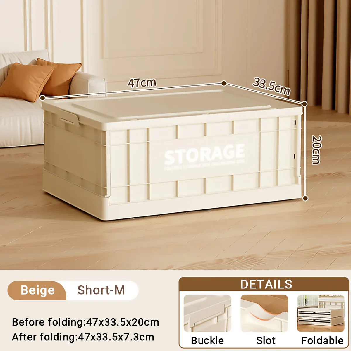 Foldable Large Capacity Household Toy Book Storage Box Space Saving Durable - M — image 6