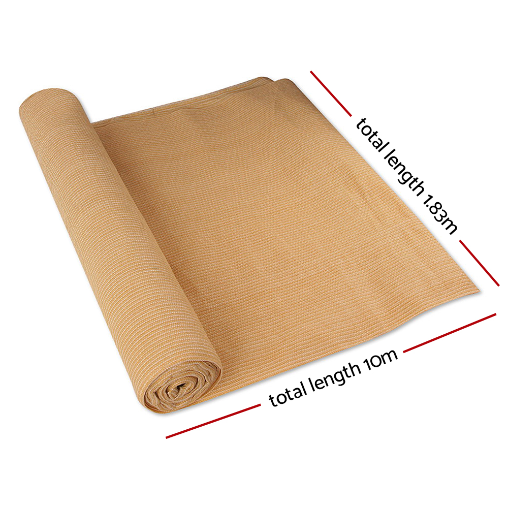Instahut 90% Shade Cloth 1.83x10m Shadecloth Sail Heavy Duty Beige โ image 2