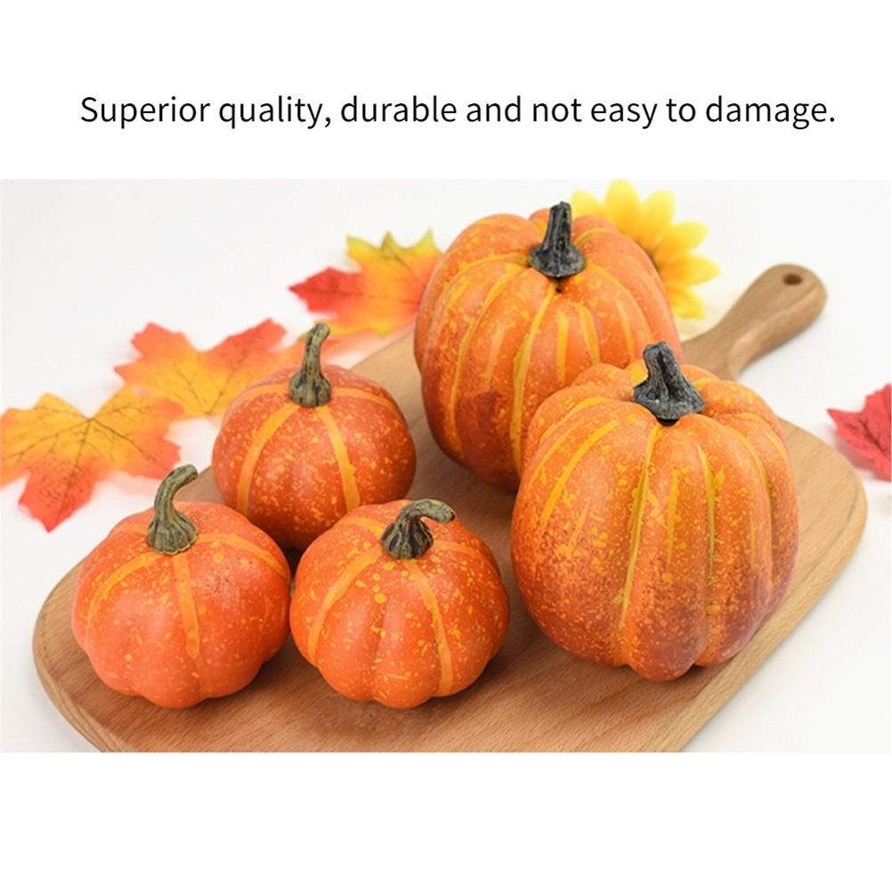 7PCS Simulation Pumpkin Model Artificial Pumpkin Decoration Home Table Decor for Thanksgiving and Halloween — image 5