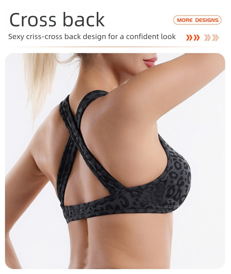 Leopard Print Yoga Set - Twist Front Sports Bra with Criss Cross Back and High Waisted Butt Lifting Shorts(Size:M) โ image 4