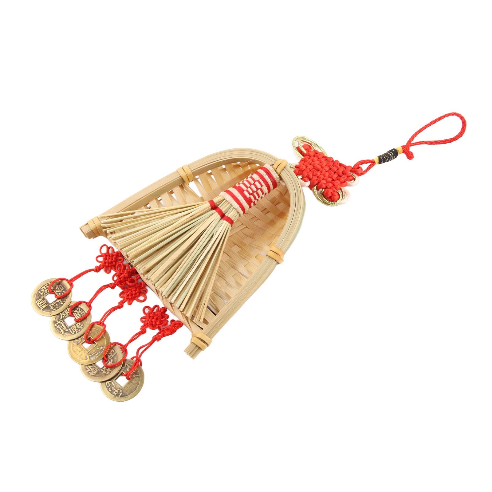 Broom Dustpan Decor Chinese Year Ornament Pendant New Tassel Hanging Decor Mini Fortune Broom Decoration B3 — image 3