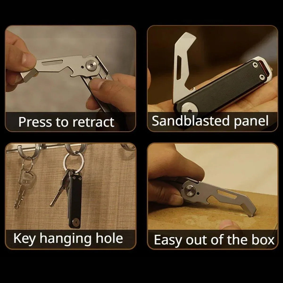 Multifunctional Folding Knife Case Opener Portable Bottle Opener EDC Tool Kit - Green β image 5
