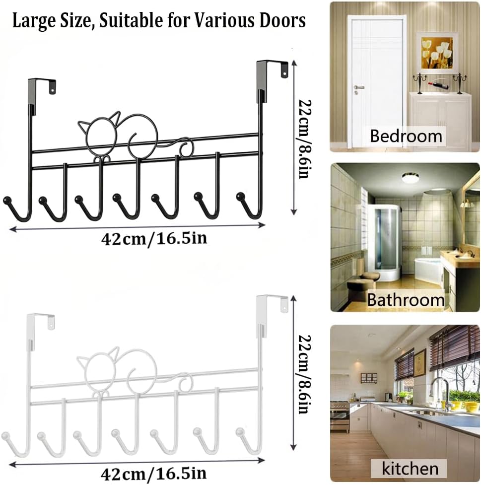 Door hooks, coat hangers for jackets, towels, bags, bathrobes (1 pack, white) — image 5