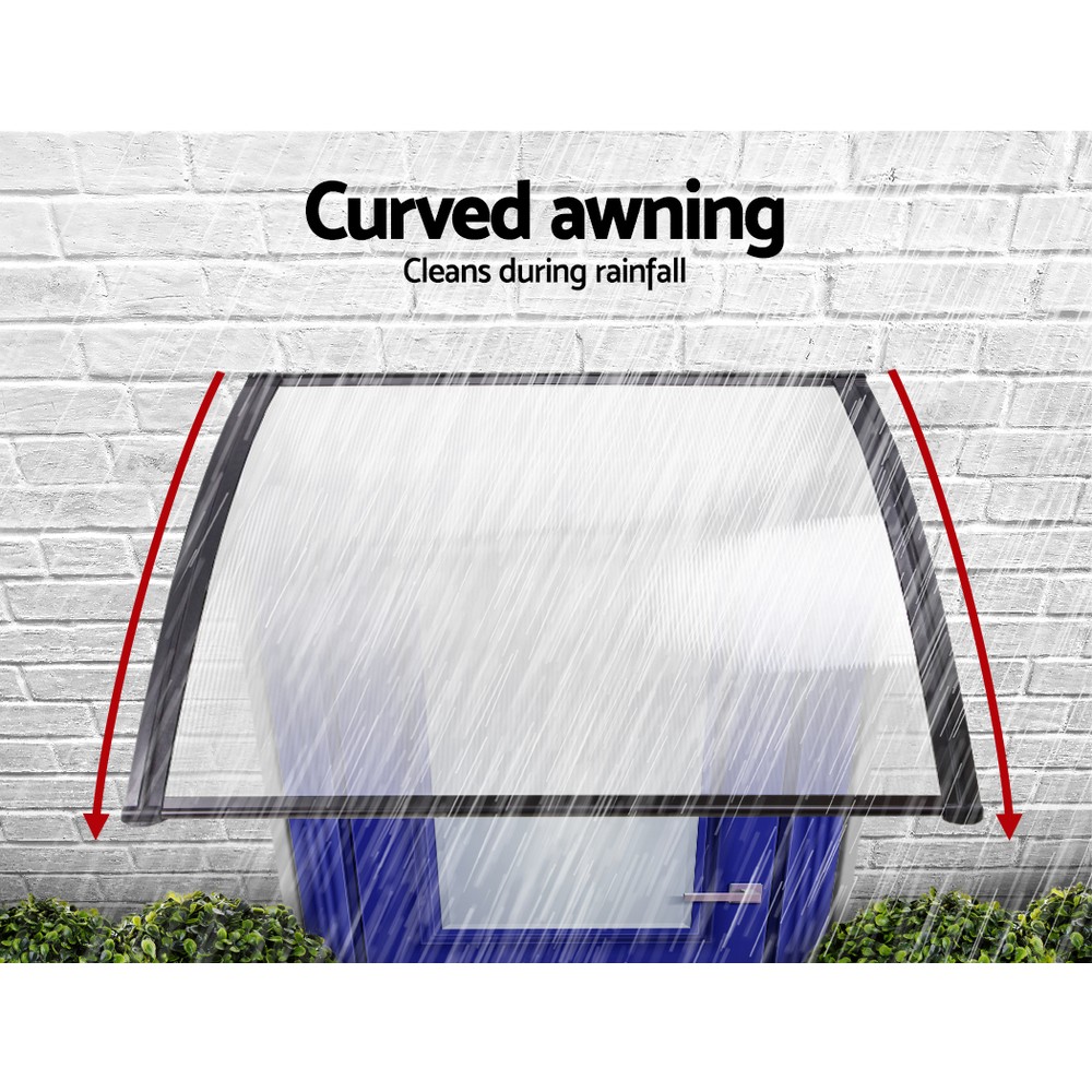 Instahut Window Door Awning 1mx1.5m Transparent โ image 4