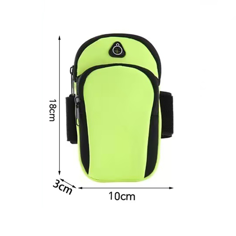 Green Sports Running Armband Bag Water Resistant Phone Pouch with Dual Zipper Pockets Earphone Hole for Gym Jogging Cycling Fits 6.5 Inch Smartphones โ image 6