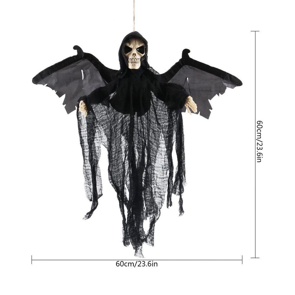 Hanging Bat Ghost Mixed Voice Control Lightening Eyes Screaming Moving Trick or Treat Party Hanging Decoration Best Halloween Decoration Prop — image 2
