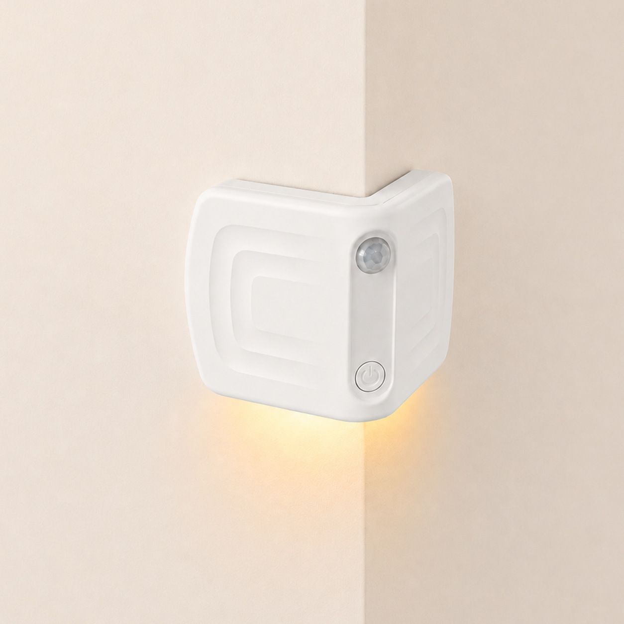 1PCS agnetic induction corner night light, made of ABS and PVC for lightweight durability, three adjustable color temperatures, 120° motion sensing, USB-C fast