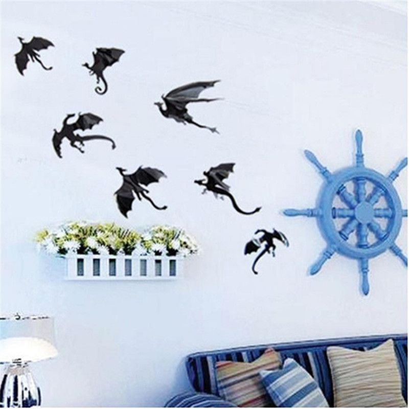 7pcs/Lot 3D Gothic Dragon Wall Sticker Inspired Dragon Wallpaper โ image 2