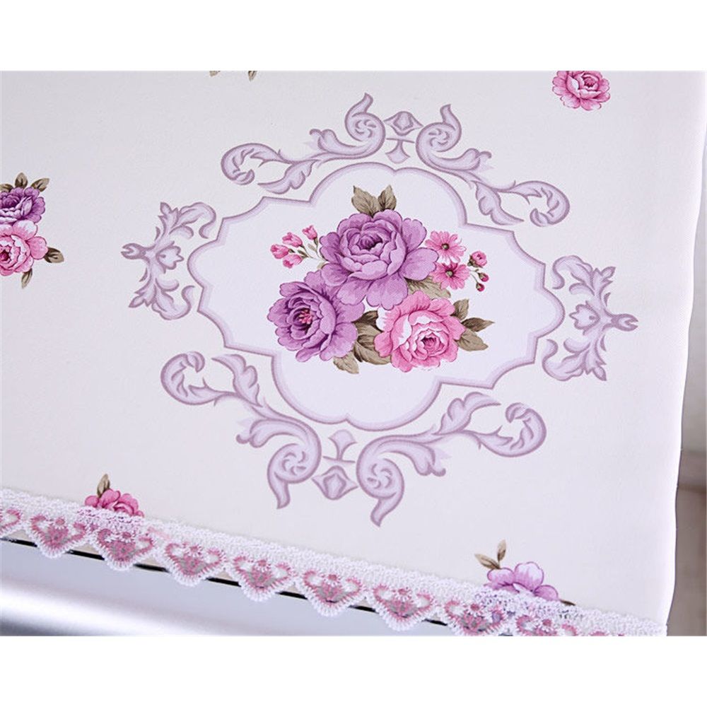 Fridge Dust Cover Washer And Dryer Top Refrigerator Dust Proof Cover with Storage Pockets 55*140cm - Purple — image 2