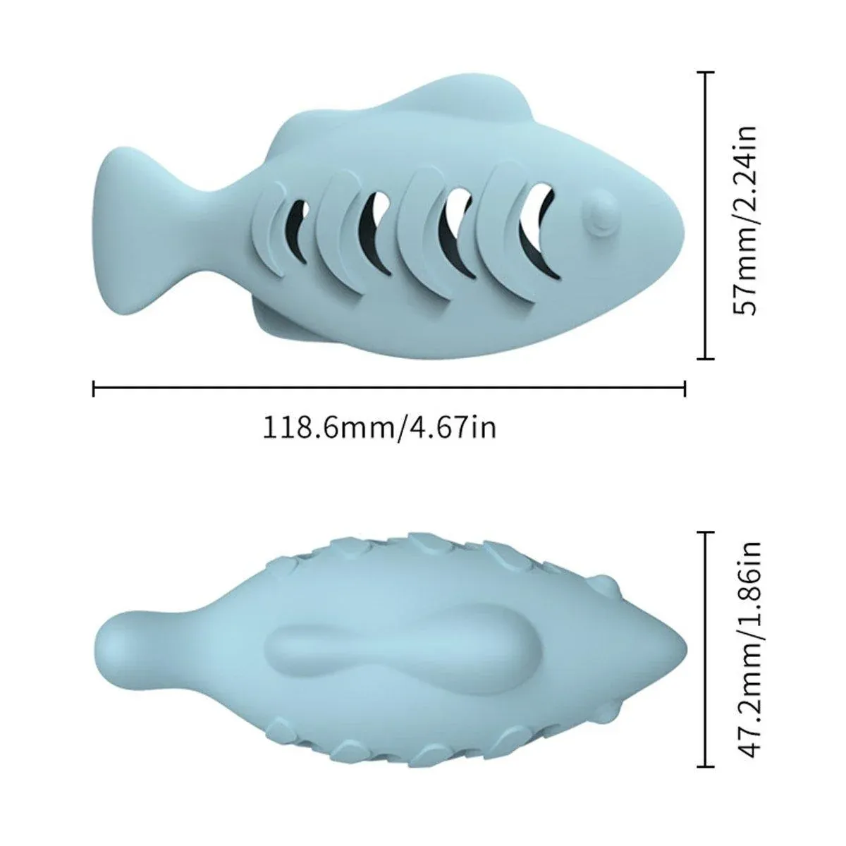 Interactive Cat Toys Fish Leaky Food Dispenser Fun Pet Play Chew Toy Durable - Green — image 4