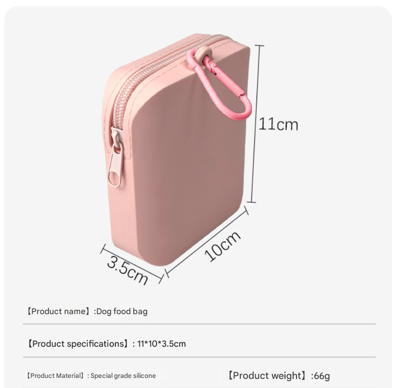 Pink Silicone Dog Treat Pouch (Set of 2) - Waterproof, Portable for Training & Walks — image 4