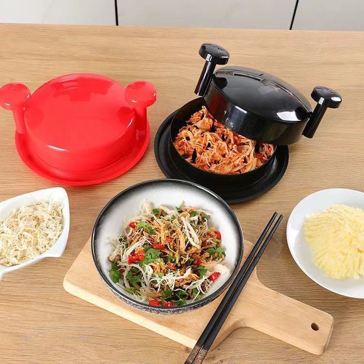 Black Manual Meat Shredder with Spiked Interior for Quick Chicken Separation Professional Rotating Tool for Local Home Kitchens Effortless Meal Prep Solution โ image 2