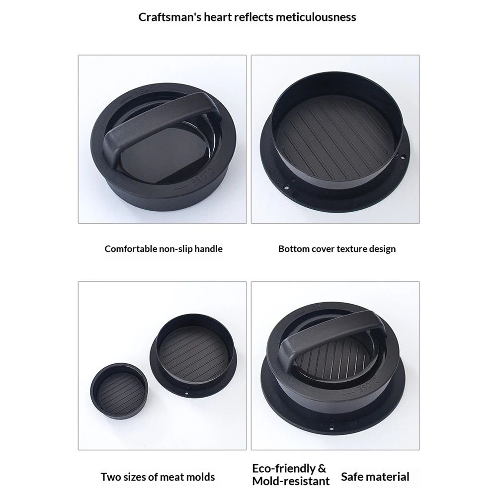 2 pack Hamburger Press Patty Maker for BBQ Grill 3-in-1 Non Stick Stuffed Burger Mold, Kitchen Tool, Beef Patties and Sliders — image 2