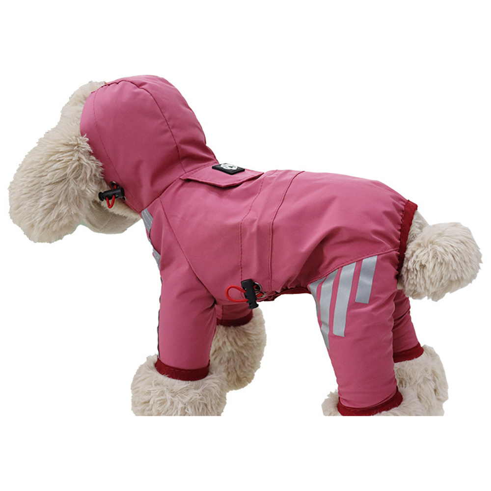 Dog Rainwear Raincoat Pet Hood Waterproof Jacket Clothing pink L — image 2