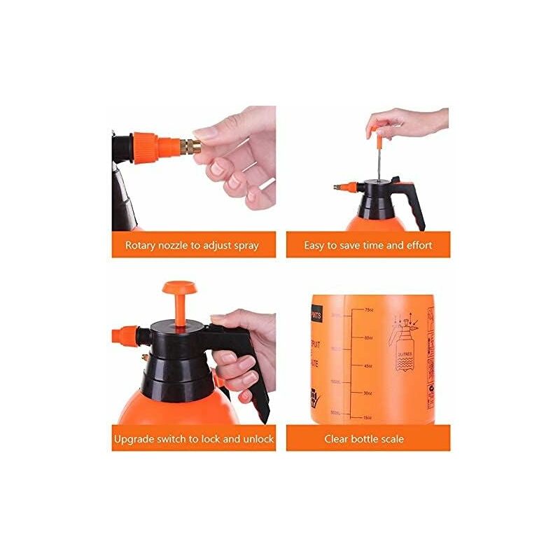 Garden Pump Sprayer 68 Oz/0.5 Gallon Hand Pressure Bottle With Adjustable Brass Nozzle For Watering Flower Lawn — image 4