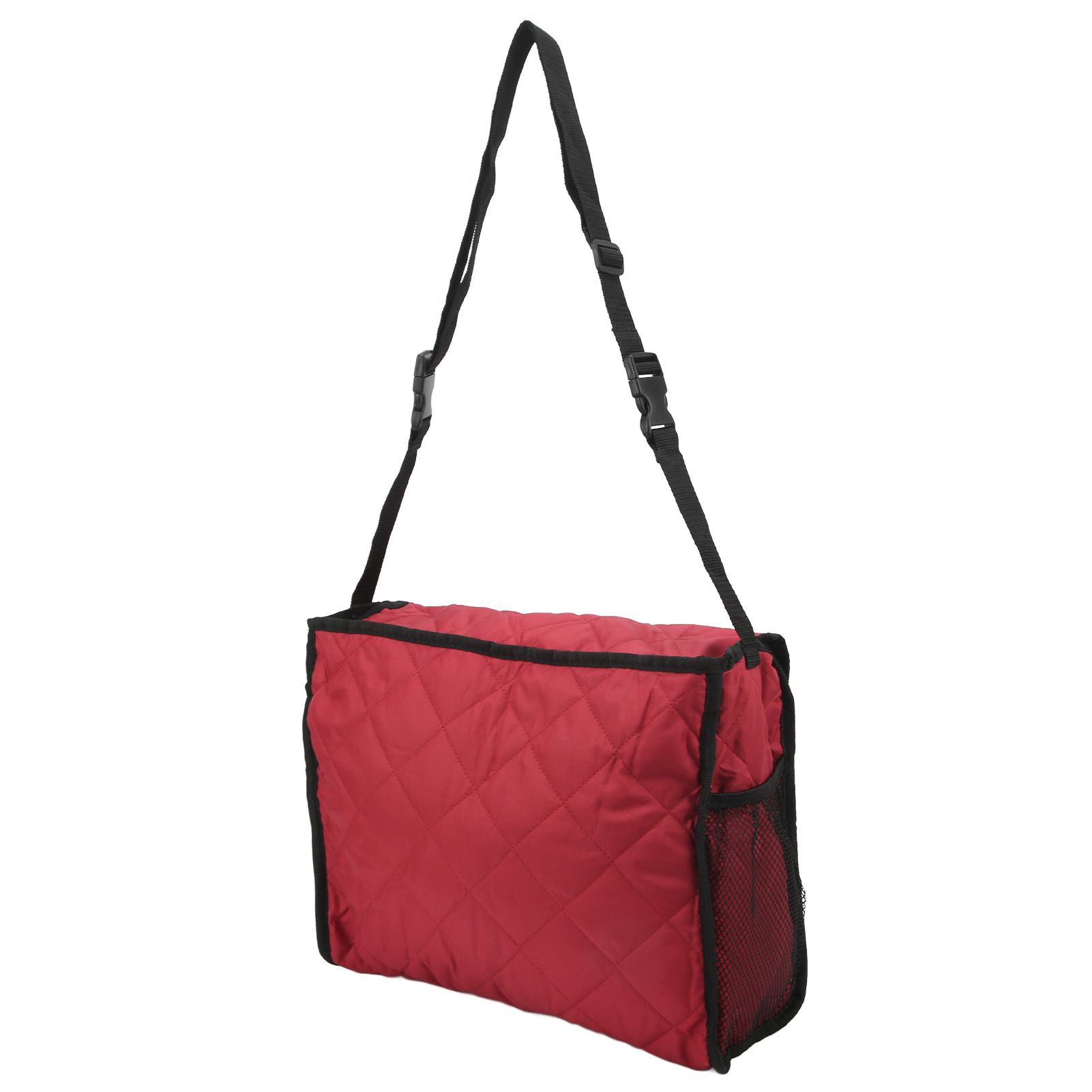 Wheelchair Hanging Storage Bag Quilted Cotton Household Walker Accessories for Scooter Trolley Wine Red โ image 4