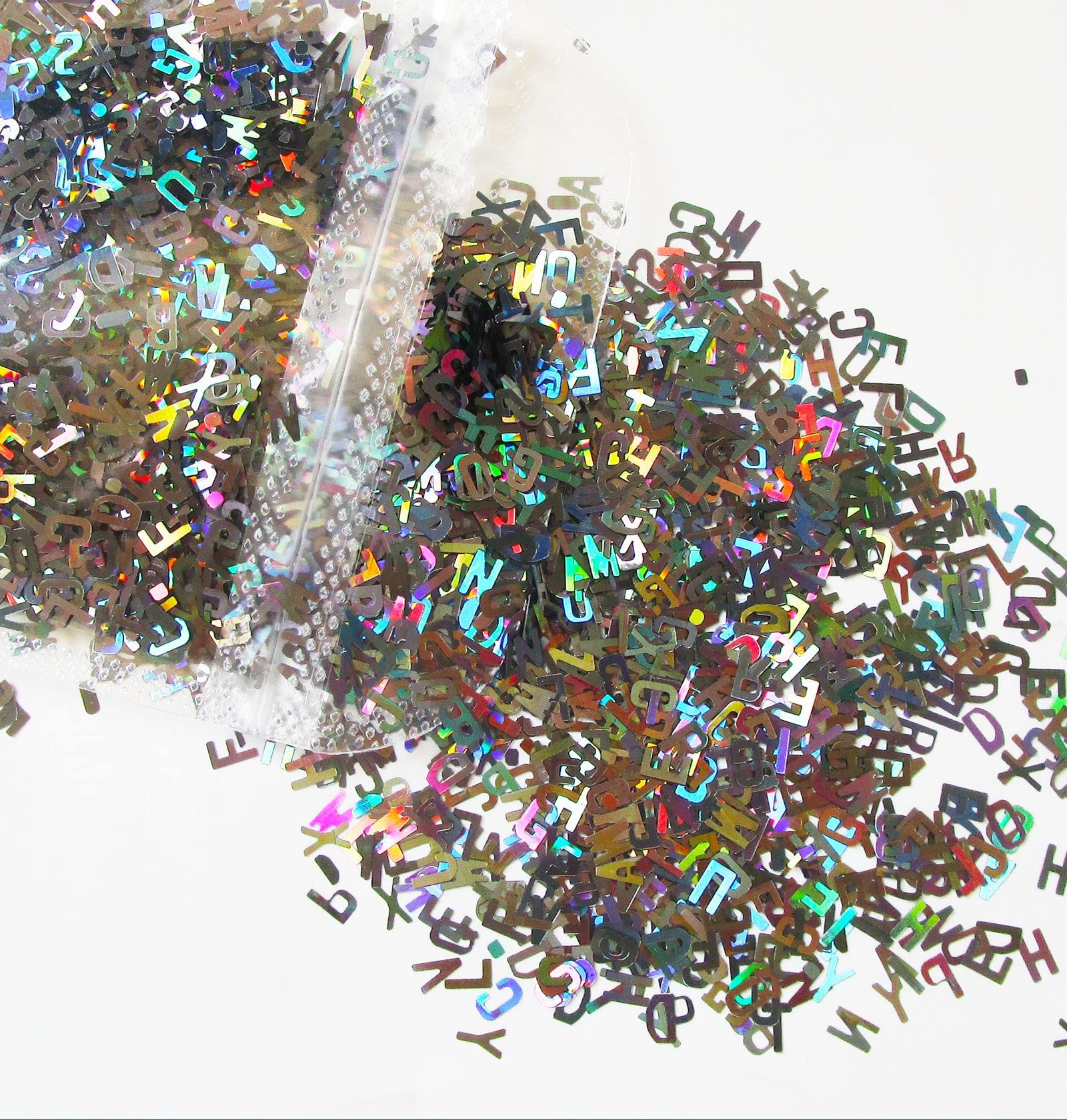 8 Colors Holographic Letter Chunky Glitter Flakes Number Shaped Confetti Sparkles Nail Sticker Manicure Decor โ image 5