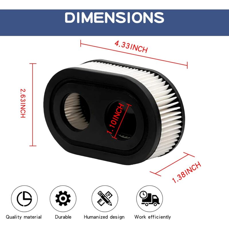 2 pcs Lawn Mower Air Filter, Air Filter For Briggs & Stratton 798452 And 5432 Engine Parts, Lawn Filter Suitable For — image 2